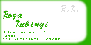 roza kubinyi business card