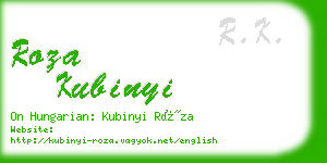 roza kubinyi business card